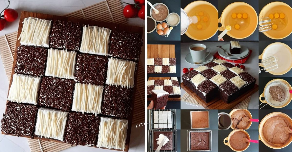  Brownies  Kukus Potong  Chessboard Cake Simpel Nan Lezat 